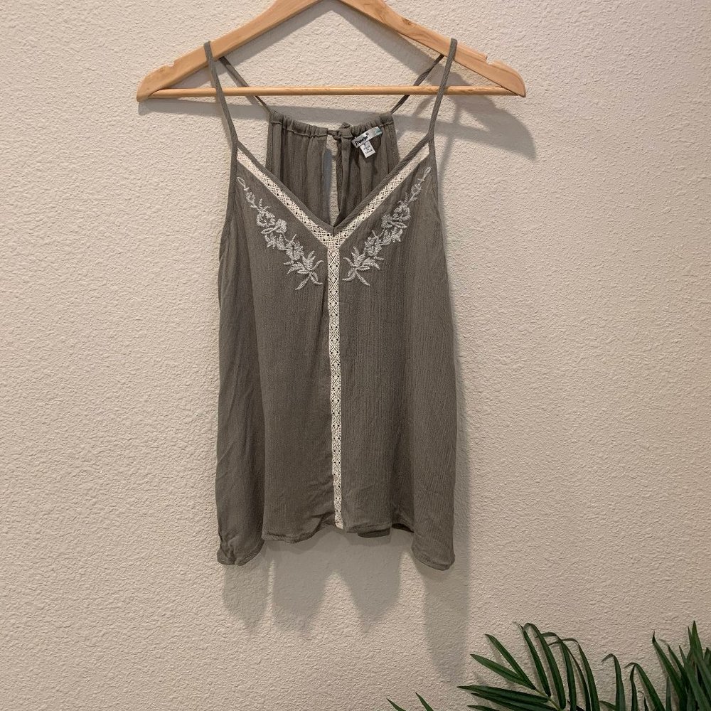 Olive Green Flowy Tank